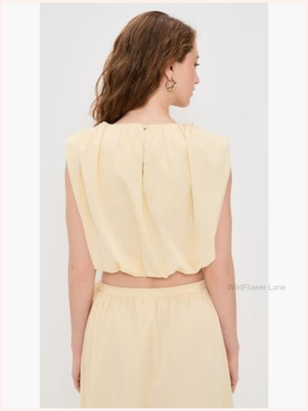 Boat Neck Sleeveless Tank Top with Bubble Hem - Picture 4 of 6